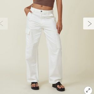 White cargo pants